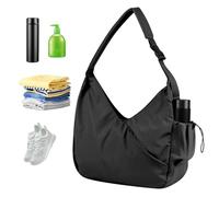 Sac de Pilates, étanche avec compartiment à chaussures et cordon de serrage | Sac fourre-tout léger pour femme, pour voyage, w nd, exercice, plage, camping, bureau, hôpital en plein air, Noir
