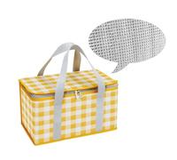 Sac de Pique-Nique isolé 14L Paniers de Pique-Nique Sac de Refroidissement Thermos Sac de Plage Sac de Pique-Nique Tote Thermique (Jaune)