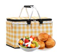 Sac De Pique-nique Isolé - Étui À Déjeuner Pliable, Poitrine De Glace Thermique | Fourre-tout Portable Du Transporteur, Panier À Glissière De Camping, Support De Sac À Étanche, Pack De Rangement Compa
