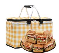 Sac de pique-nique isolé - Tissu cationique 16,5 x 9 x 20,3 cm, lunch pliable, boîtes de fuite - Sac isotherme en feuille d'aluminium pour 2 à 3 personnes Stockage de nourriture | Voyage en camping