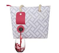 Sac de plage à vin - Sac fourre-tout pour vin de plage, résistant à la décoloration avec compartiment à boissons | Sac à vin de plage pour les amateurs de vin, peut contenir et verser 2 bouteilles de
