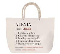 Sac de plage anse corde Alexia Définition | Cabas Cadeau Femme Fête des Mères Humour Mamie Grand Sac Transport Sport