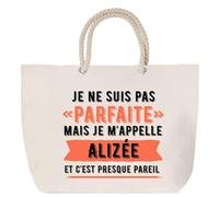 Sac de plage anse corde Alizée Parfaite Cabas femme cadeau anniversaire Noël fête des mères mamie humour, Grand Sac Sport Voyage Shopping