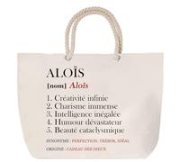 Sac de plage anse corde Aloïs Définition | Cabas Cadeau Homme Fête des Pères Humour Prénom Grand Sac Transport Sport