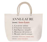 Sac de plage anse corde Anne-Laure Définition | Cabas Cadeau Femme Fête des Mères Humour Mamie Grand Sac Transport Sport