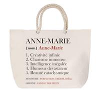 Sac de plage anse corde Anne-Marie Définition | Cabas Cadeau Femme Fête des Mères Humour Mamie Grand Sac Transport Sport