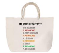 Sac de plage anse corde astronomie journée parfaite Cabas Cadeau Femme Homme, Anniversaire Noël, Maman Papa | Sac Pratique Idéal Shopping Voyage