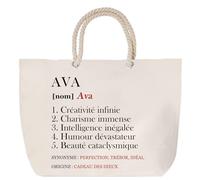 Sac de plage anse corde Ava Définition | Cabas Cadeau Femme Fête des Mères Humour Mamie Grand Sac Transport Sport