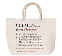 Sac de plage anse corde Clémence Définition | Cabas Cadeau Femme Fête des Mères Humour Mamie Grand Sac Transport Sport