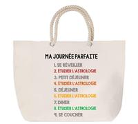 Sac de plage anse corde étudier l’astrologie journée parfaite Cabas Cadeau Femme Homme, Anniversaire Noël, Maman Papa | Sac Pratique Idéal Shopping Voyage