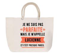 Sac de plage anse corde Lucienne Parfaite Cabas femme cadeau anniversaire Noël fête des mères mamie humour, Grand Sac Sport Voyage Shopping