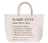 Sac de plage anse corde Marie-Anne Définition | Cabas Cadeau Femme Fête des Mères Humour Mamie Grand Sac Transport Sport