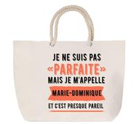 Sac de plage anse corde Marie-Dominique Parfaite Cabas femme cadeau anniversaire Noël fête des mères mamie humour, Grand Sac Sport Voyage Shopping