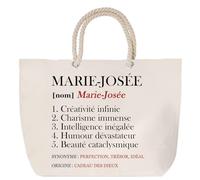 Sac de plage anse corde Marie-Josée Définition | Cabas Cadeau Femme Fête des Mères Humour Mamie Grand Sac Transport Sport