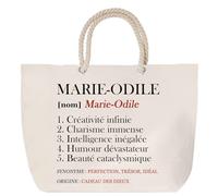 Sac de plage anse corde Marie-Odile Définition | Cabas Cadeau Femme Fête des Mères Humour Mamie Grand Sac Transport Sport