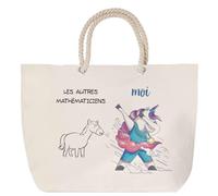 Sac de plage anse corde Mathématiciens Les Autres vs Moi | Cabas Toile Coton Cadeau Anniversaire Femme Noël Fête des Mères Grand Sac Transport Sport