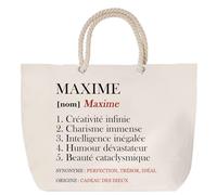 Sac de plage anse corde Maxime Définition | Cabas Cadeau Homme Fête des Pères Humour Prénom Grand Sac Transport Sport