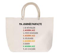 Sac de plage anse corde Modern Jazz journée parfaite Cabas Cadeau Femme Homme, Anniversaire Noël, Maman Papa | Sac Pratique Idéal Shopping Voyage