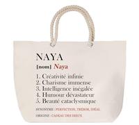 Sac de plage anse corde Naya Définition | Cabas Cadeau Femme Fête des Mères Humour Mamie Grand Sac Transport Sport