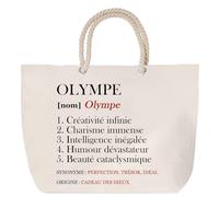 Sac de plage anse corde Olympe Définition | Cabas Cadeau Femme Fête des Mères Humour Mamie Grand Sac Transport Sport