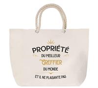 Sac de plage anse corde Propriété du Meilleur Greffier Cabas Cadeau Homme Humour Fête des Pères Retraite Collègue Travail Grand Sac Sport
