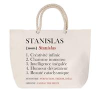 Sac de plage anse corde Stanislas Définition | Cabas Cadeau Homme Fête des Pères Humour Prénom Grand Sac Transport Sport