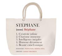 Sac de plage anse corde Stéphane Définition | Cabas Cadeau Homme Fête des Pères Humour Prénom Grand Sac Transport Sport