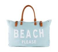 Sac de plage avec poignée en cuir végétalien, sac de plage extra large pour femme, imperméable, anti-sable, blanc, bleu, X-Large, Bleu plage