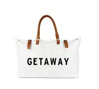 Sac de plage avec poignée en cuir végétalien, sac de plage extra large pour femme, imperméable, anti-sable, blanc, blanc, extra large, Escapade