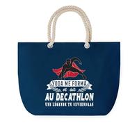 Sac de Plage Bleu avec Anse Corde Décathlon Légende Humour Geek - Toile de Coton - Grand Sac de Transport, Sport, Courses & Travail - Idée Cadeau Original Collègue, Anniversaire ou Départ Retraite