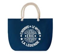Sac de Plage Bleu avec Anse Corde Eric Homme Mythe Légende - étoile - Toile de Coton - Sac de Transport, Sport, Courses & Travail - Idée Cadeau Original Collègue, Anniversaire Retraite