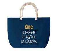 Sac de Plage Bleu avec Anse Corde Éric Homme Mythe Légende -jaune - Toile de Coton - Sac de Transport, Sport, Courses & Travail - Idée Cadeau Original Collègue, Anniversaire Retraite