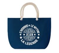Sac de Plage Bleu avec Anse Corde Jean Homme Mythe Légende - étoile - Toile de Coton - Sac de Transport, Sport, Courses & Travail - Idée Cadeau Original Collègue, Anniversaire Retraite