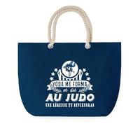 Sac de Plage Bleu avec Anse Corde Judo Légende Humour Geek - Toile de Coton - Grand Sac de Transport, Sport, Courses & Travail - Idée Cadeau Original Collègue, Anniversaire ou Départ Retraite