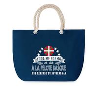 Sac de Plage Bleu avec Anse Corde Pelote Basque Légende Humour Geek - Toile de Coton - Grand Sac de Transport, Sport, Courses & Travail - Idée Cadeau Original Collègue, Anniversaire ou Départ Retraite