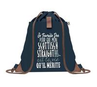 Sac de Plage Bleu avec Anse Corde Scottisch Straight Travailler Dur pour mon Chat - Toile de Coton - Grand Sac de Transport, Sport, Courses & Travail - Idée Cadeau Original Collègue, Anniversaire