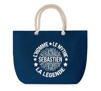 Sac de Plage Bleu avec Anse Corde Sebastien Homme Mythe Légende - étoile - Toile de Coton - Sac de Transport, Sport, Courses & Travail - Idée Cadeau Original Collègue, Anniversaire Retraite