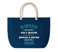 Sac de Plage Bleu avec Anse Corde Un Directeur Formidable - Toile de Coton - Grand Sac de Transport, Sport, Courses & Travail - Idée Cadeau Original Collègue, Anniversaire ou Départ Retraite