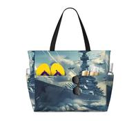 Sac de plage/cavalier militaire USS Enterprise de classe Yorktown, grand format, pour femmes, avec fermeture éclair et poche étanche, sac de sport pliable et léger, idéal pour les voyages, les courses