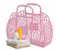 Sac de plage de gelée lumineuse - Sagni de gelée réutilisable | PVC Tote Bright Beach Sacs Basket | 8.66x8.66x2.95 pouces panier cadeau détachable pour bébé, H, rose, riferimento