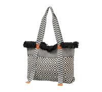 Sac de plage de grande capacité pour femme - Style ethnique - Sac à main en toile avec glands assortis - Poignée supérieure - Style ethnique, Yx240006 2, One Size