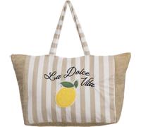 Sac de plage en éponge Calypso Maxi, design à rayures, 48 x 38 x 19 cm - BAG 164, beige