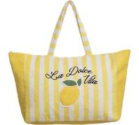 Sac de plage en éponge Calypso Maxi, design à rayures, 48 x 38 x 19 cm - BAG 164, jaune