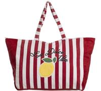 Sac de plage en éponge Calypso Maxi, design à rayures, 48 x 38 x 19 cm - BAG 164, rouge