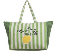 Sac de plage en éponge Calypso Maxi, design à rayures, 48 x 38 x 19 cm - BAG 164, vert