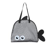 Sac de plage en filet résille léger Grand sac fourre-tout léger et, Noir | Sac Piscine pour Été Vacances Pique-nique Plein Air W nd Excursion Journée Camping Randonnée Loisirs