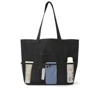 Sac de plage en maille avec fermeture éclair - Sac de plage XXL - Pliable - Pour femme - Grand sac de douche - Sac de shopping pour femme - Pour la plage, la natation, la salle de gym, les voyages, le