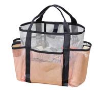 Sac de plage en maille, grand sac de voyage multi-poches, organiseur léger et respirant, design solide résistant au sable, pour serviettes, jouets, maillots de bain, lunettes de soleil, chapeaux