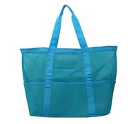 Sac de plage en maille pour jouets de famille et vacances essentiel, grand sac de plage multifonctionnel avec poche, sac à main étanche, sac de rangement en maille portable pour l'extérieur