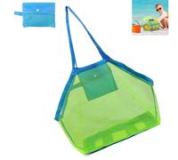 Sac de Plage en Maille Réutilisable et Pliable,Grand Sac de Rangement pour Jouets de Bain Enfants Bébé,Fourre-tout Organiseur Léger pour Serviettes Sable Plage Piscine Famille
